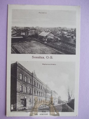 Gliwice Sośnica, panorama, ulica, ok. 1920