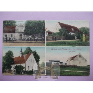 Głębocko near Grodków, school, inn, mill, 1909