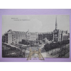 Wrocław, Breslau, Szpital i kościół Elżbietanek, ok. 1910