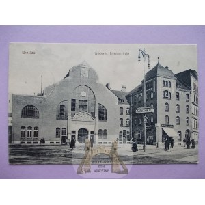 Wrocław, Breslau, Hala Targowa, ulica kolejowa, 1914