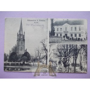 Wroclaw, Breslau, Oltaszyn, church, inn, 1916