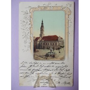 Swidnica, Schweidnitz, Market Square, embossed frame, 1903