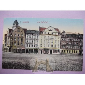 Legnica, Liegnitz, náměstí u nádraží, 1913