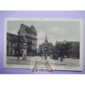 Legnica, Liegnitz, plac Wilhelma, tramwaj, 1926