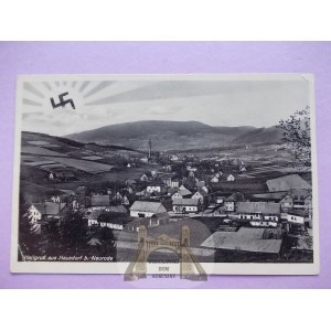 Jugów bei Nowa Ruda, Sonnenaufgang - Hakenkreuz, Nazi-Propaganda, ca. 1940