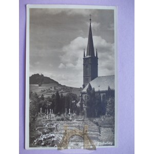 Nowa Ruda, Słupiec, kościół, cmentarz, ok. 1930