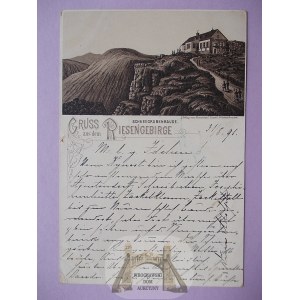 Krkonoše, Riesengebirge, Úkryt, Sněžné kruhy, Vorlaufer, 1891