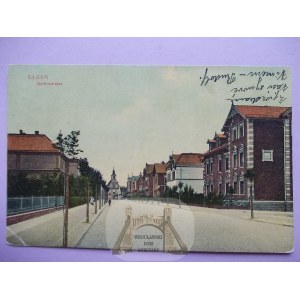 Żagań, Sagan, ulica Ogrodowa, asi 1907