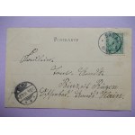 Żagań, Sagan, poczta i pomnik, 1901