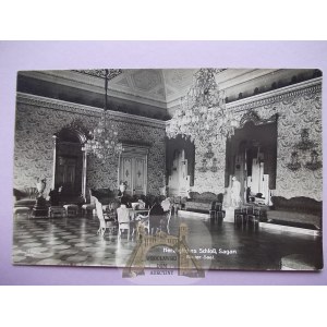 Żagań, Sagan, castle, interior, circa 1930.