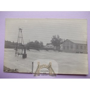Smolice k. Żary, fabryka tektury, powódź, prywatna kartka, ok. 1930