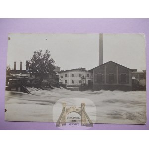 Smolice u Žar, továrna na lepenku, povodeň, soukromý list, cca 1930