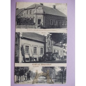 Rusinow bei Swiebodzin, Palast, Bäckerei, Straße, 1923