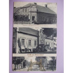 Rusinow near Swiebodzin, palace, bakery, street, 1923