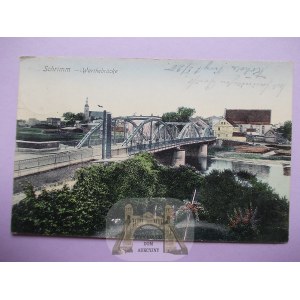 Srem, Schrimm, bridge over the Warta River, 1909