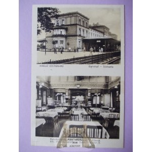 Greater Poland Cross, Kreuz, train station, station restaurant, ca. 1914