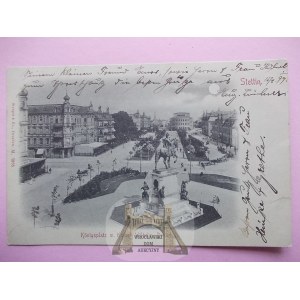 Szczecin, Stettin, Konigsplatz, księżycówka, 1899