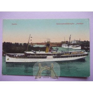 Szczecin, Stettin, port, steamship, ship, Hertha, ca. 1910