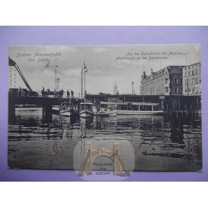 Szczecin, Stettin, Baumbruke, Otto Ippen motorboat harbor, ca. 1910