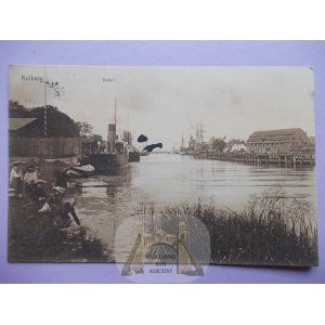 Kołobrzeg, Kolberg, port, dzieci 1911