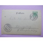 Gdańsk, Danzig, ulica Długa, Neptun, winieta - wydarty papier, 1900