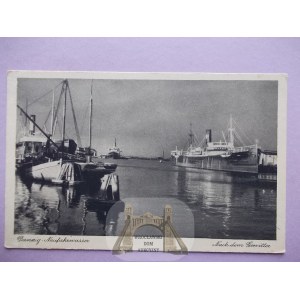 Gdańsk Nowy Port, Danzig Neufahrwasser, statki, ok. 1940