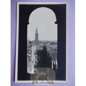 Gdańsk, Danzig, ulica Długa, widok z okna, ok. 1940