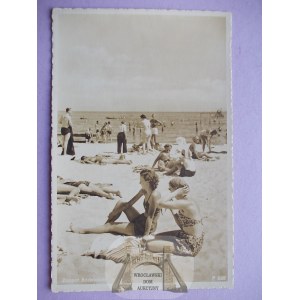 Sopot, Zoppot, życie na plaży, ok. 1940