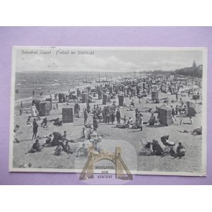 Sopot, Zoppot, plaża, ludzie, 1928