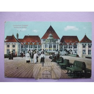 Sopot, Zoppot, molo, Kurhaus, ok. 1915