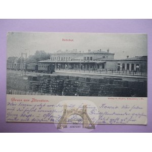 Olsztyn, Allenstein, train station, platform, ca. 1900, mailed 1915)