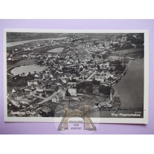 Mrągowo, Sensburg, panorama lotnicza, 1942