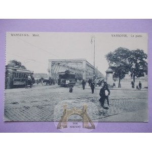 Warszawa, most, tramwaj, ok. 1910