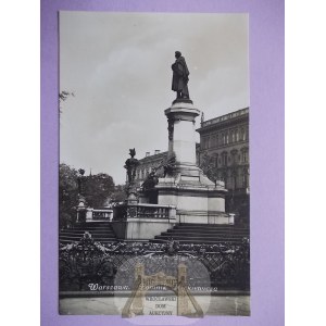 Warsaw, Mickiewicz monument, photographic, circa 1930.