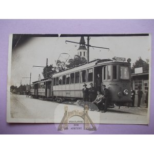 Rzgów k. Łódź, tramwaj, przystanek, RRR, ok. 1930