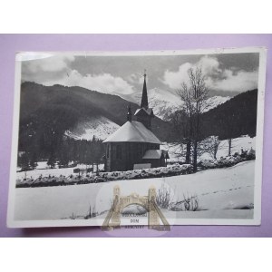 Tatra Mountains, Jaworzyna, church, published by Ksiaznica Atlas photo Krzystek, 1939