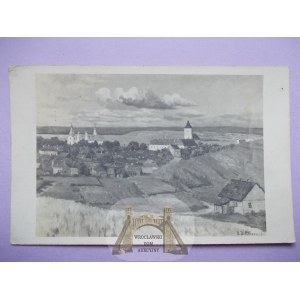 Białoruś, Słonim, panorama, malarska, 1917