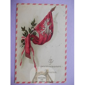 Patriotyczna, Flaga, Orzeł, z powinszowaniem imienin, 1920