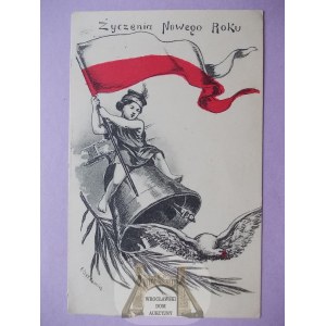 Patriotyczna, Flaga, życzenia noworoczne, 1906