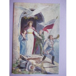 Patriotisch, Freiheit für die Völker, gemalt von W. Radzikowski, ca. 1920