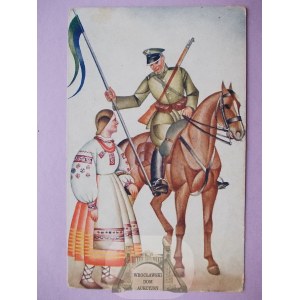 Patriotisch, unsere Krieger, gemalt von Boratynski, um 1930.