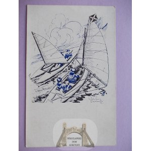 Seefahrts- und Kolonialverein, Kundschafter, Segelboote, gemalt von W. Czarnecki, 1932