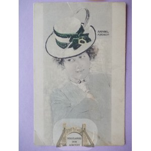 Secesja, Raphael Kirchner, dama w kapeluszu, ok. 1900, 1900