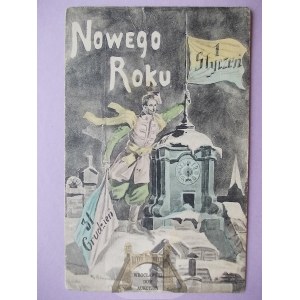 Nowy Rok, szlachcic, ciekawa, 1908