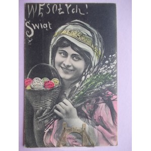 Wesołego Alleluja, kobieta z koszem, 1904
