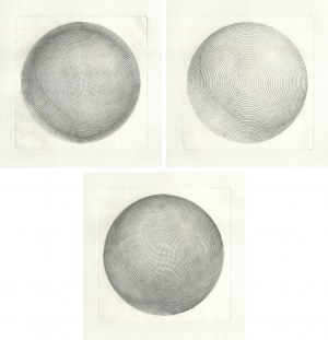 Paweł KRZYWDZIAK (ur. 1989), z cyklu „Spheres”: „Sphere 4”, „Sphere 6”, „Sphere 8”, 2021