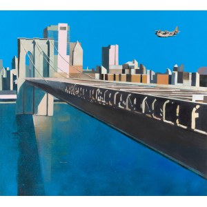 Małgorzata Sobińska (geb. 1985, Częstochowa), Flug über die Brooklyn Bridge, 2023