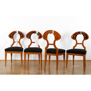 4 chairs, In Biedermeier style, Around 1830