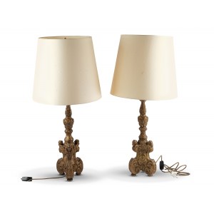 Pair of baroque candlesticks, Mid-18th century