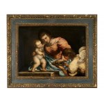 Upper Italian master, Madonna and angel offering flowers